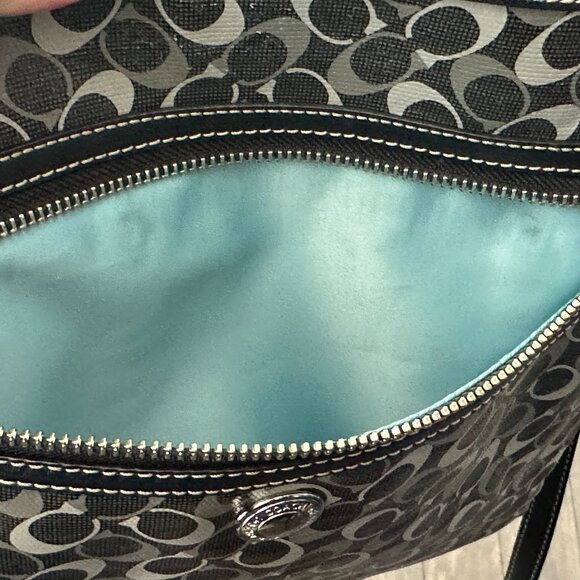 Coach Black & Gray Signature File Cross Body Bag Style #C1168-F17120 - Picture 16 of 16